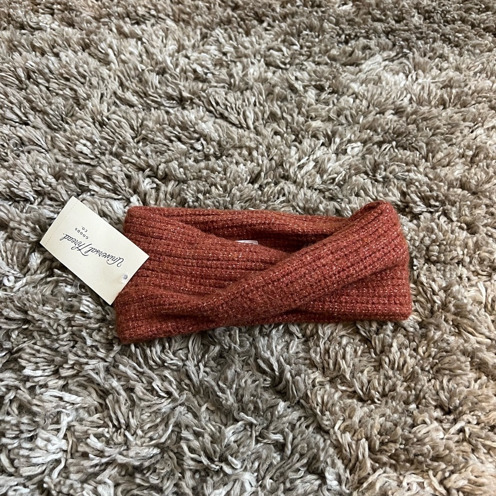 NWT Universal Thread burnt orange knit cross front headband